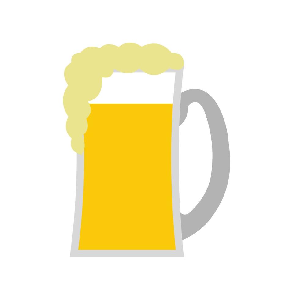 vaso de cerveza icono plano vector