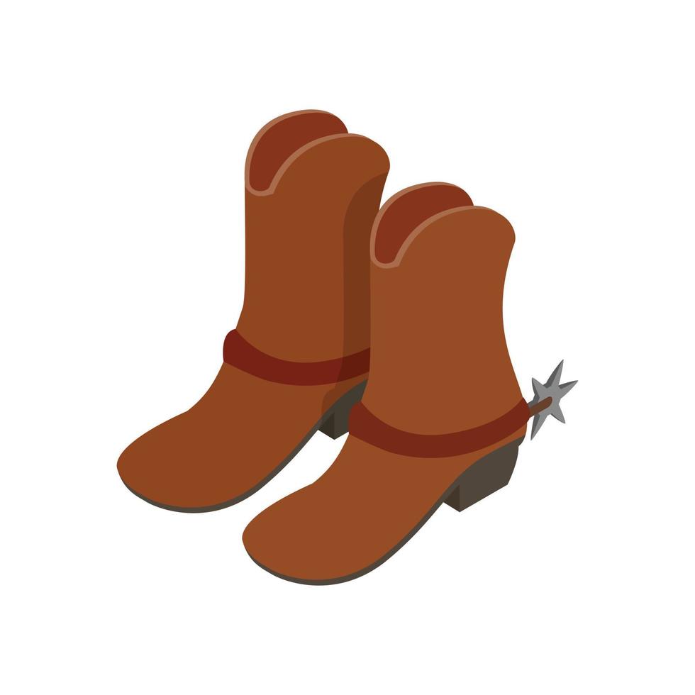 Bota de vaquero icono 3D isométrica vector