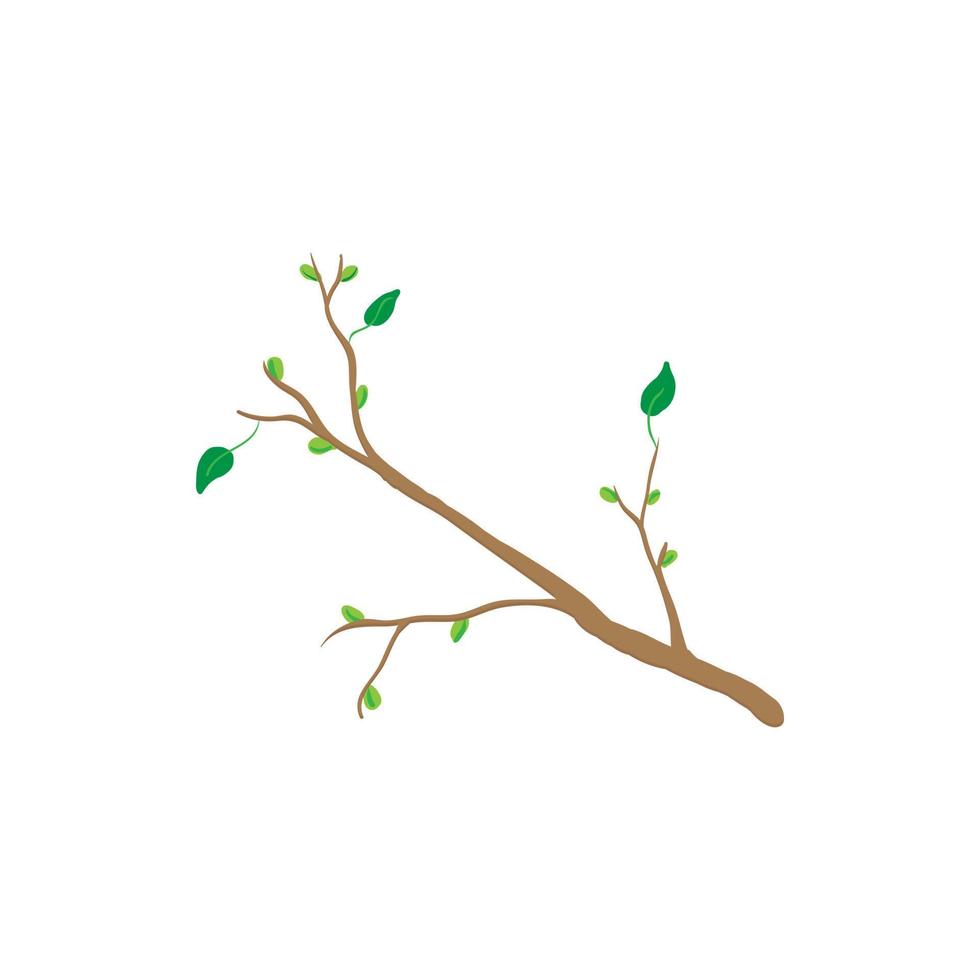 Spring tree branch icon, cartoon style vector