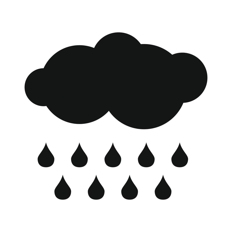 Cloud with drops simple icon vector