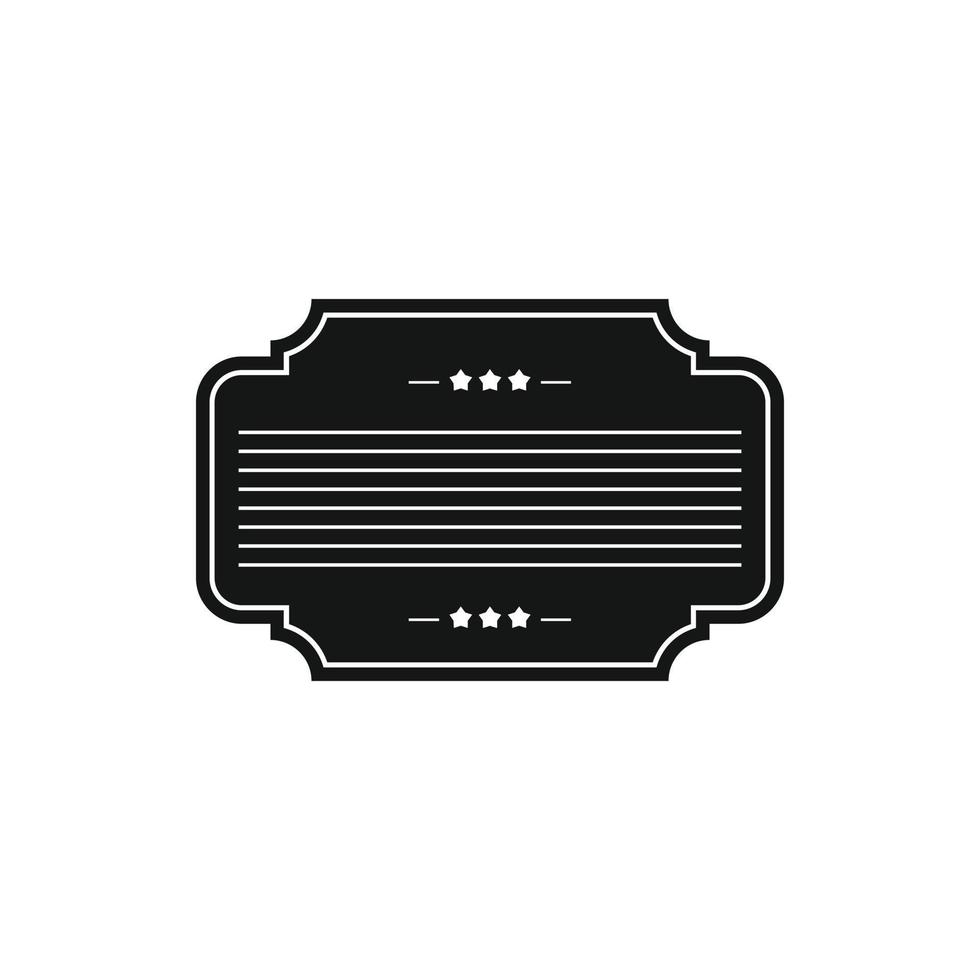 Badge with three stars icon, simple style vector