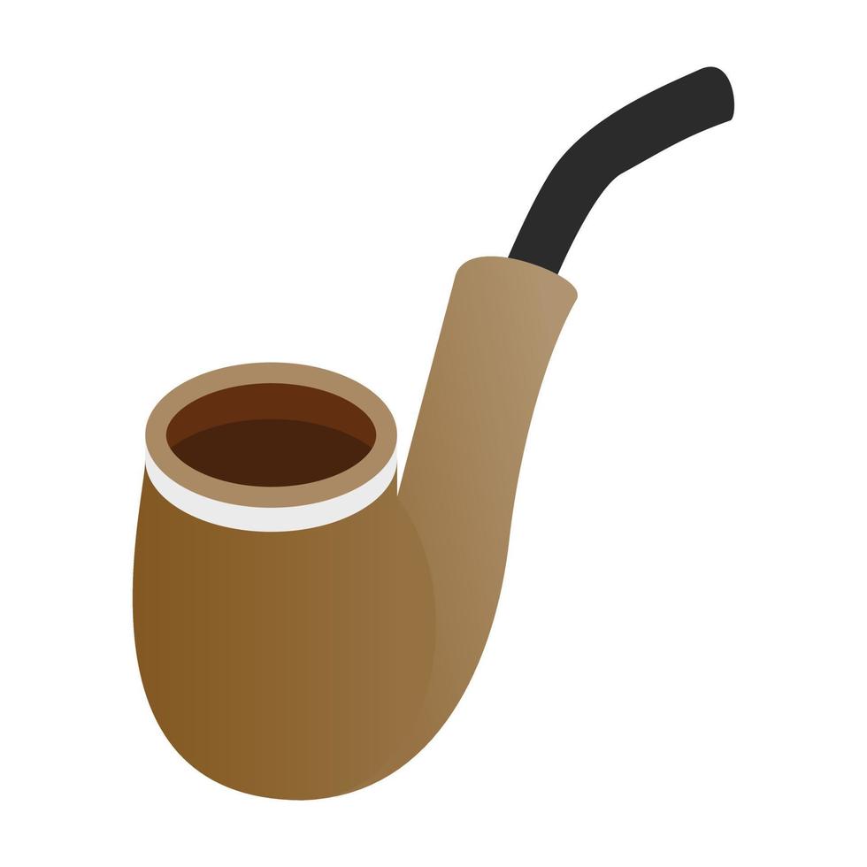 Smoking pipe isometric 3d icon vector