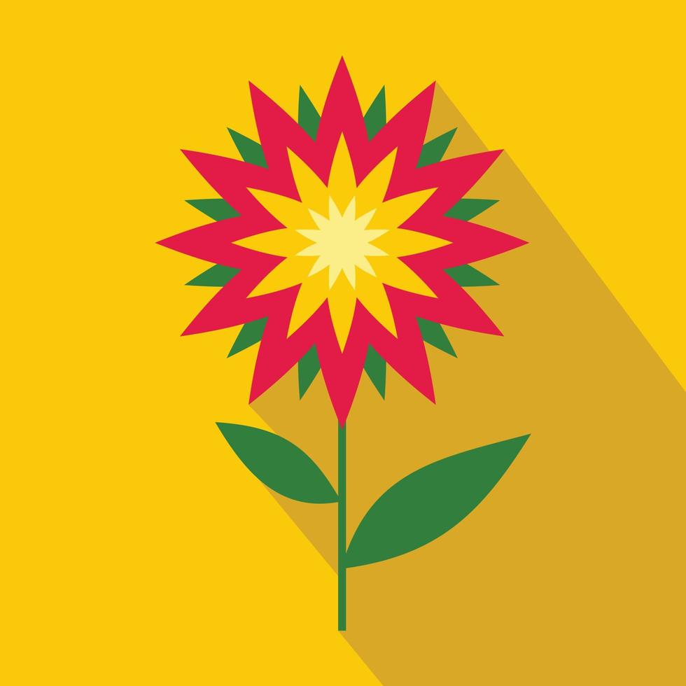 icono de flor rosa, estilo plano vector