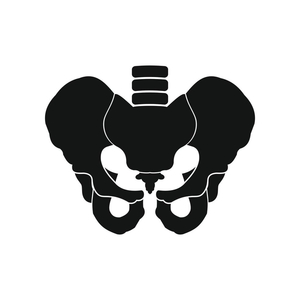 Human pelvis black icon vector