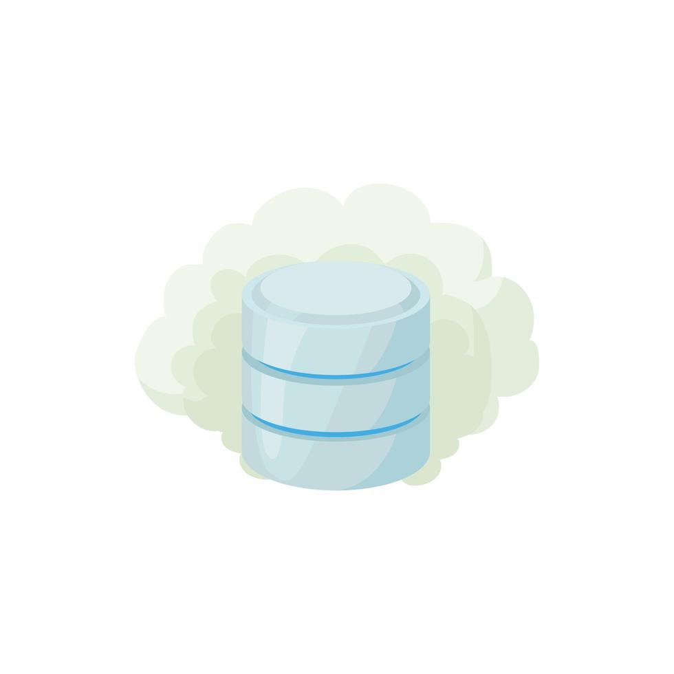 Cloud database icon, cartoon style vector