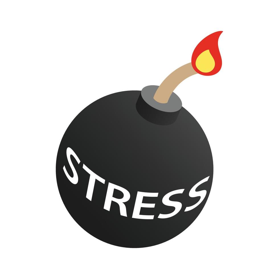 Stress bomb icon, isometric 3d style vector