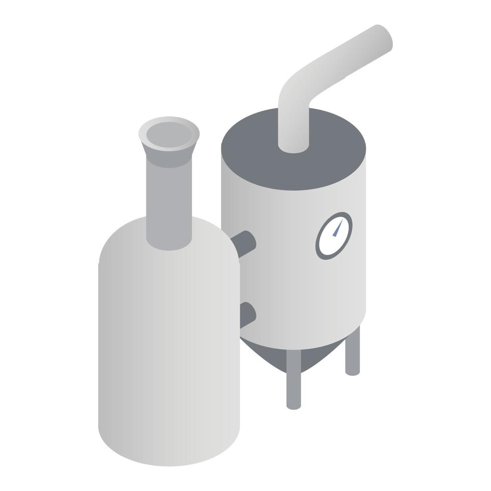 Modern brewery icon, isometric 3d style vector