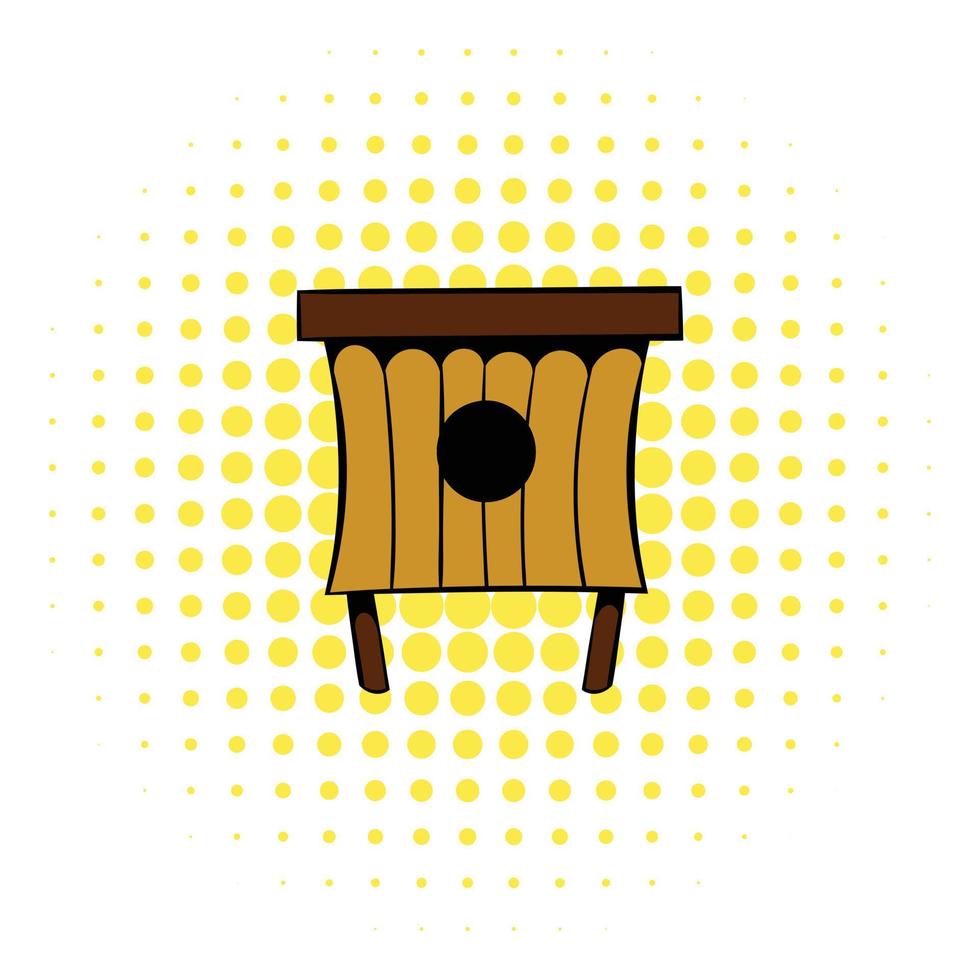icono de colmena de madera, estilo comics vector