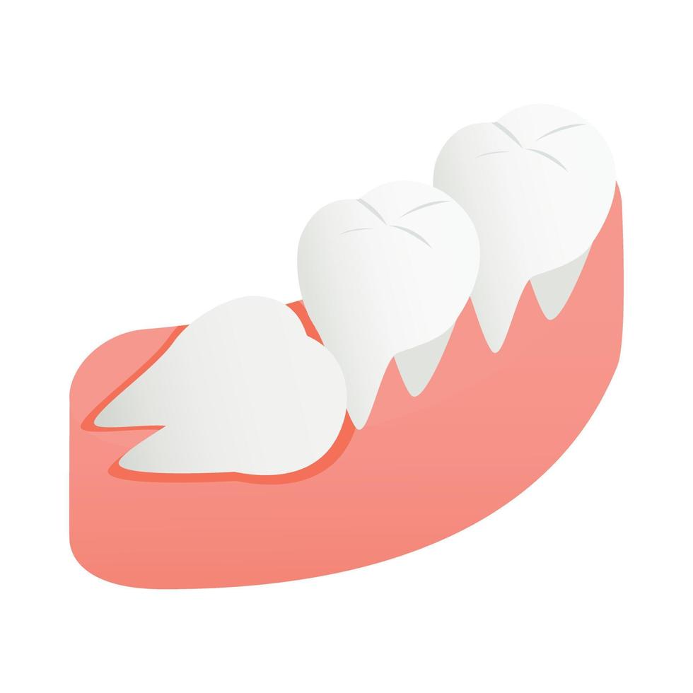 Crooked tooth icon, isometric 3d style vector