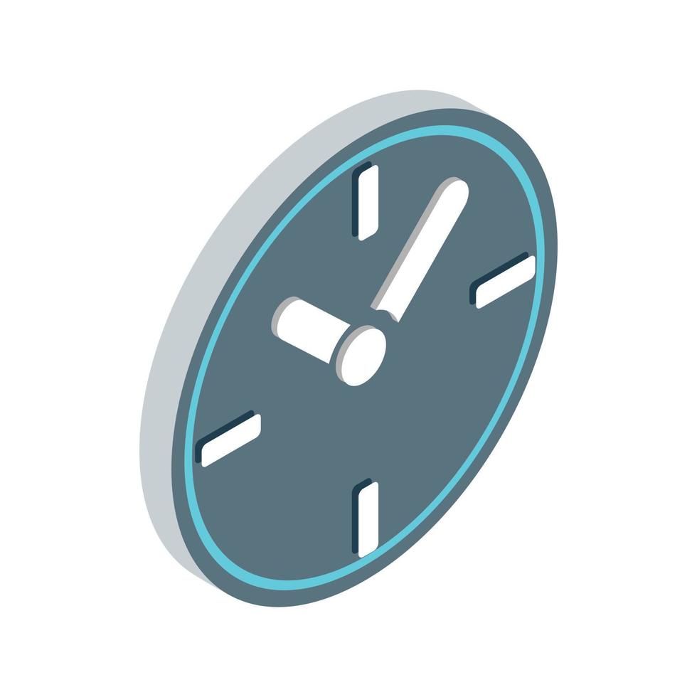 Wall clock icon, isometric 3d style vector