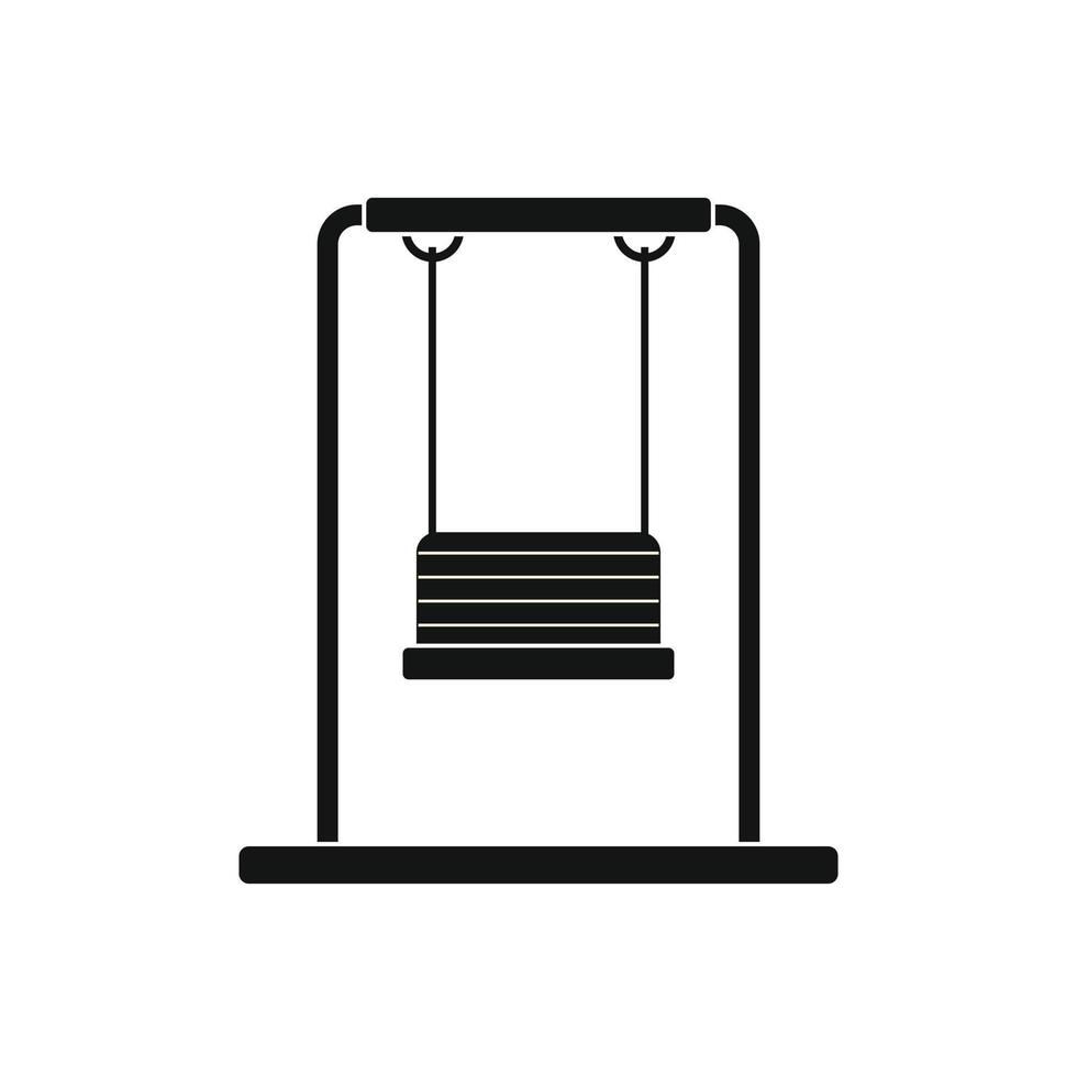 Playground swing black simple icon vector