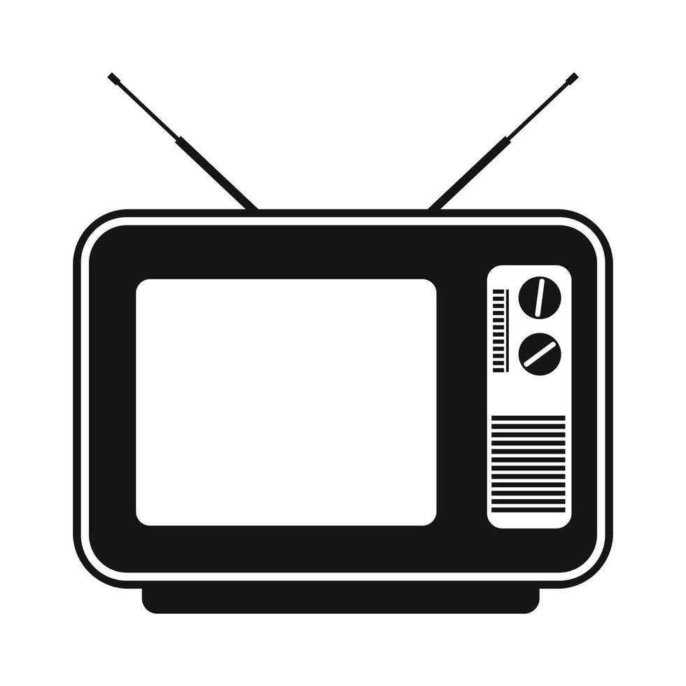 Retro tv simple icon vector