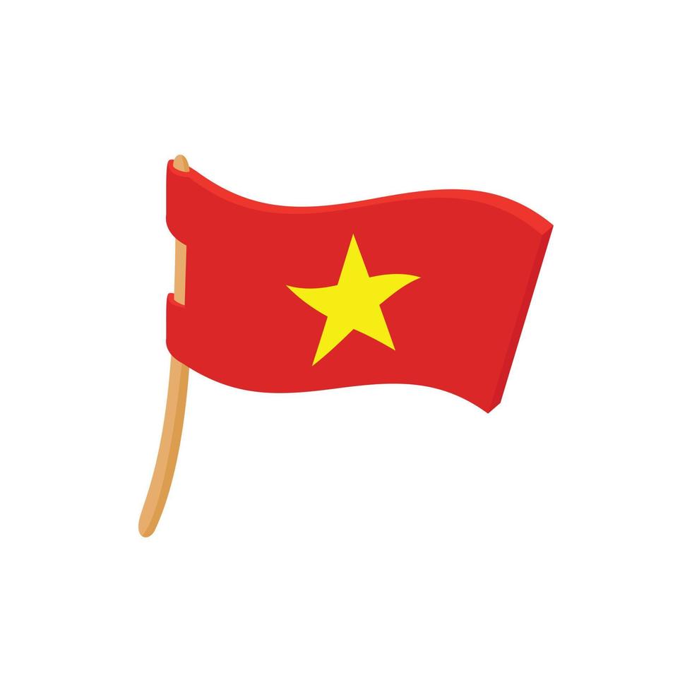 icono de la bandera de vietnam, estilo de dibujos animados vector