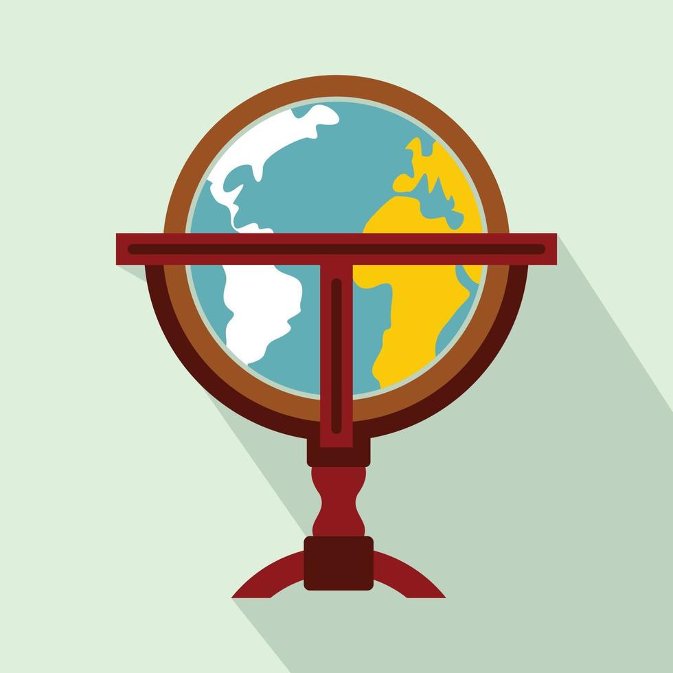 Antique earth globe flat icon vector