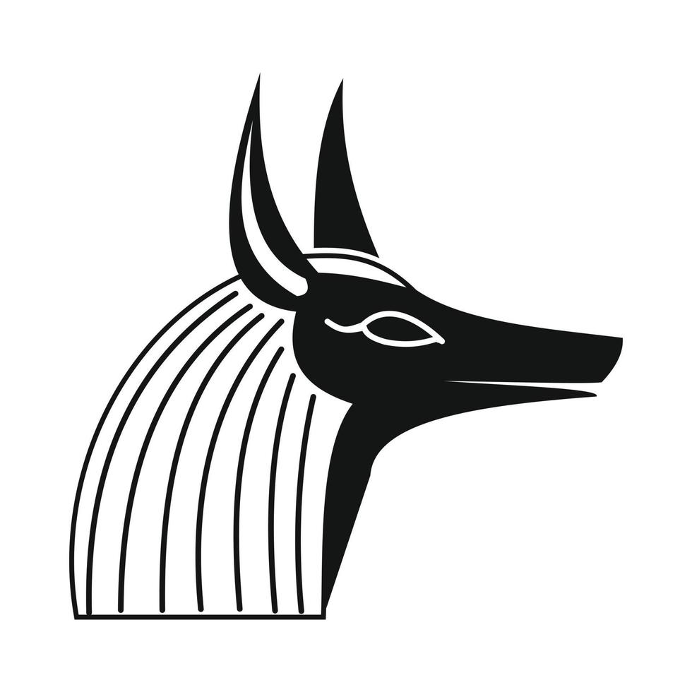 Anubis head icon, simple style vector