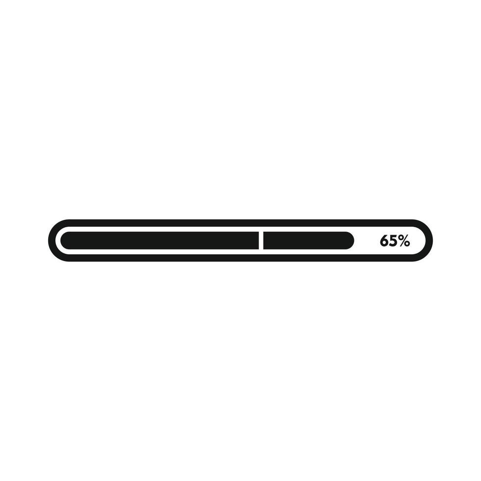 Progress loading bar icon, simple style vector