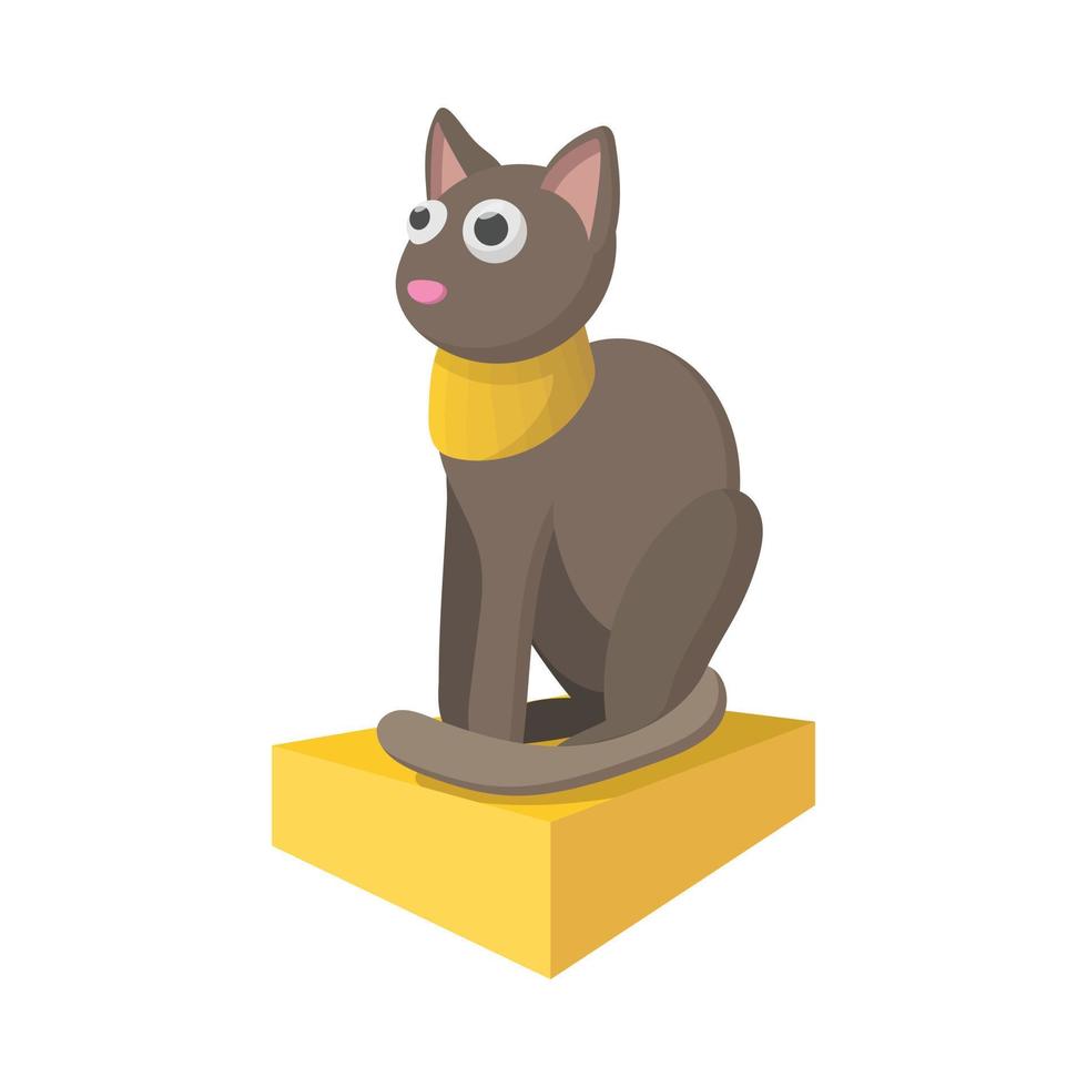 icono de gato egipcio, estilo de dibujos animados vector