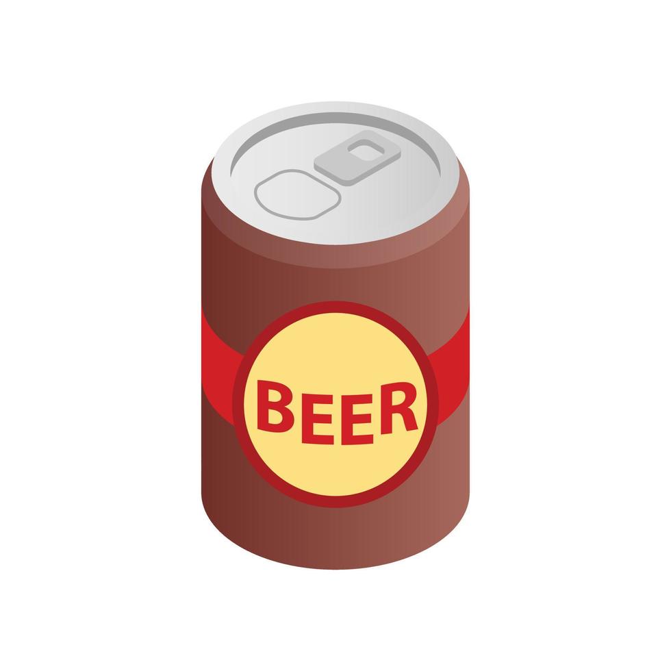 Lata de cerveza icono 3D isométrica vector