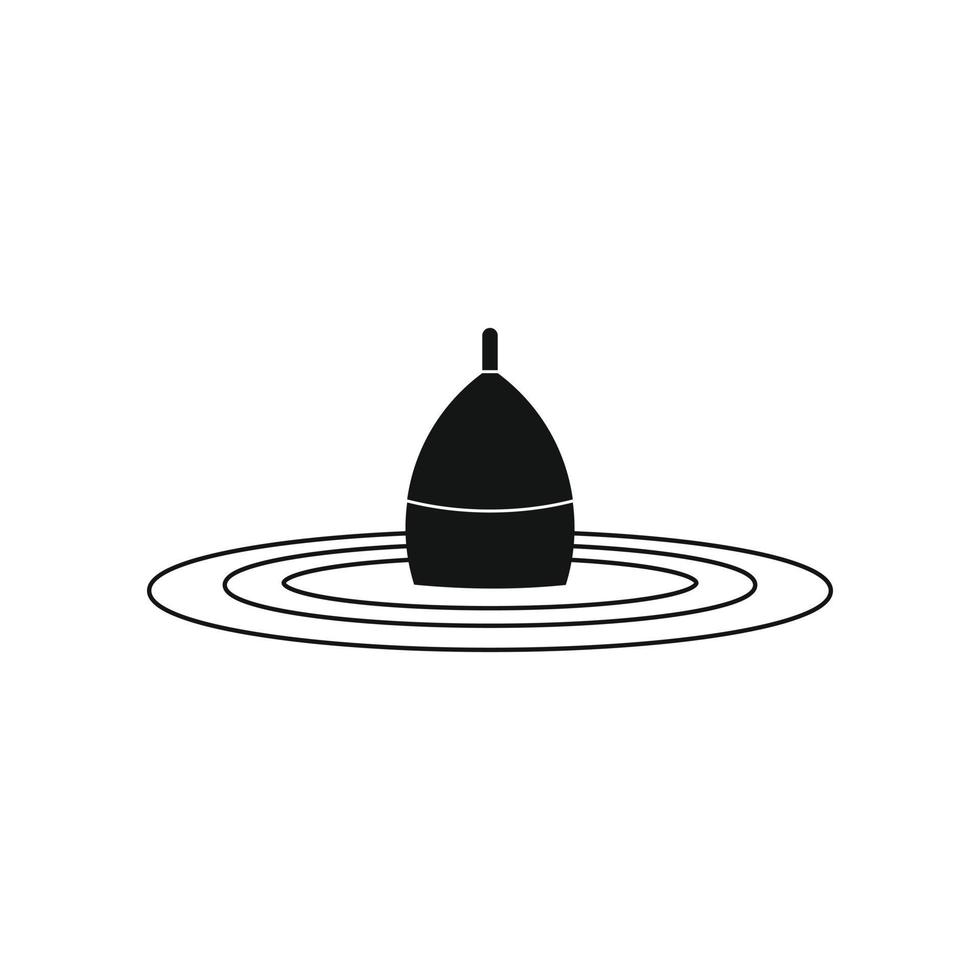 Bobber black simple icon vector