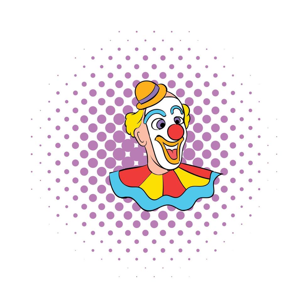 cara, payaso, cómics, icono vector