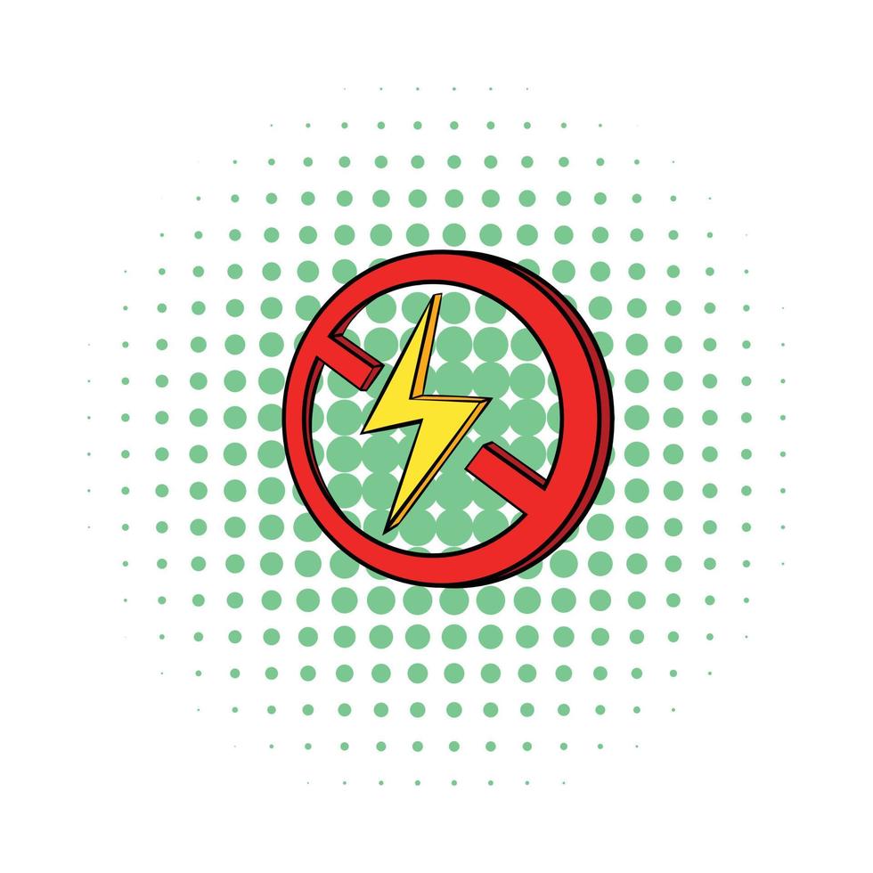 No lightning icon in comics style vector
