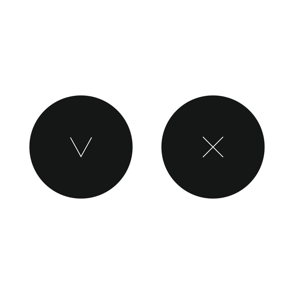Tick and cross icon in simple style vector