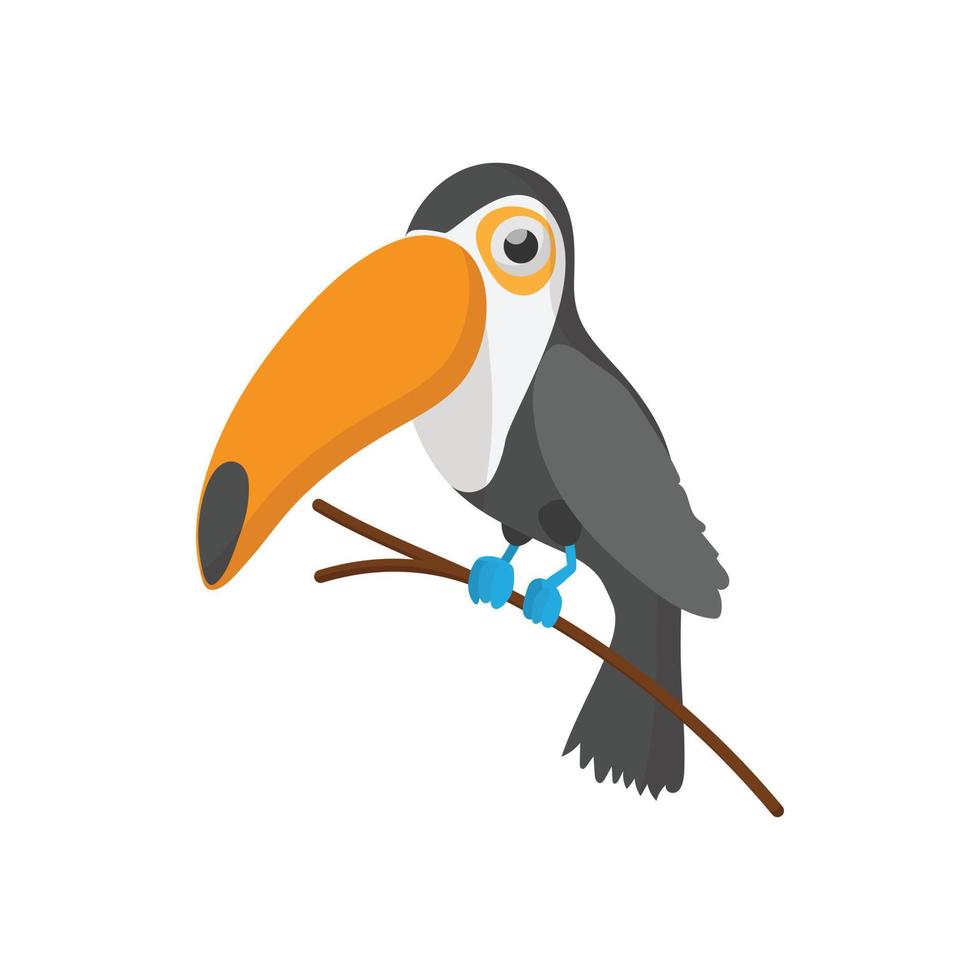 Toucan icon, cartoon style vector