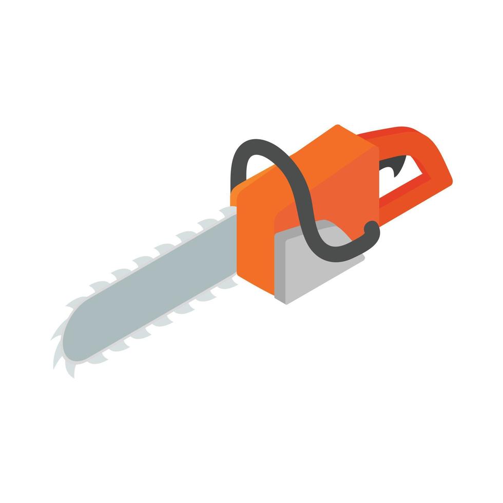 Chainsaw icon, isometric 3d style vector