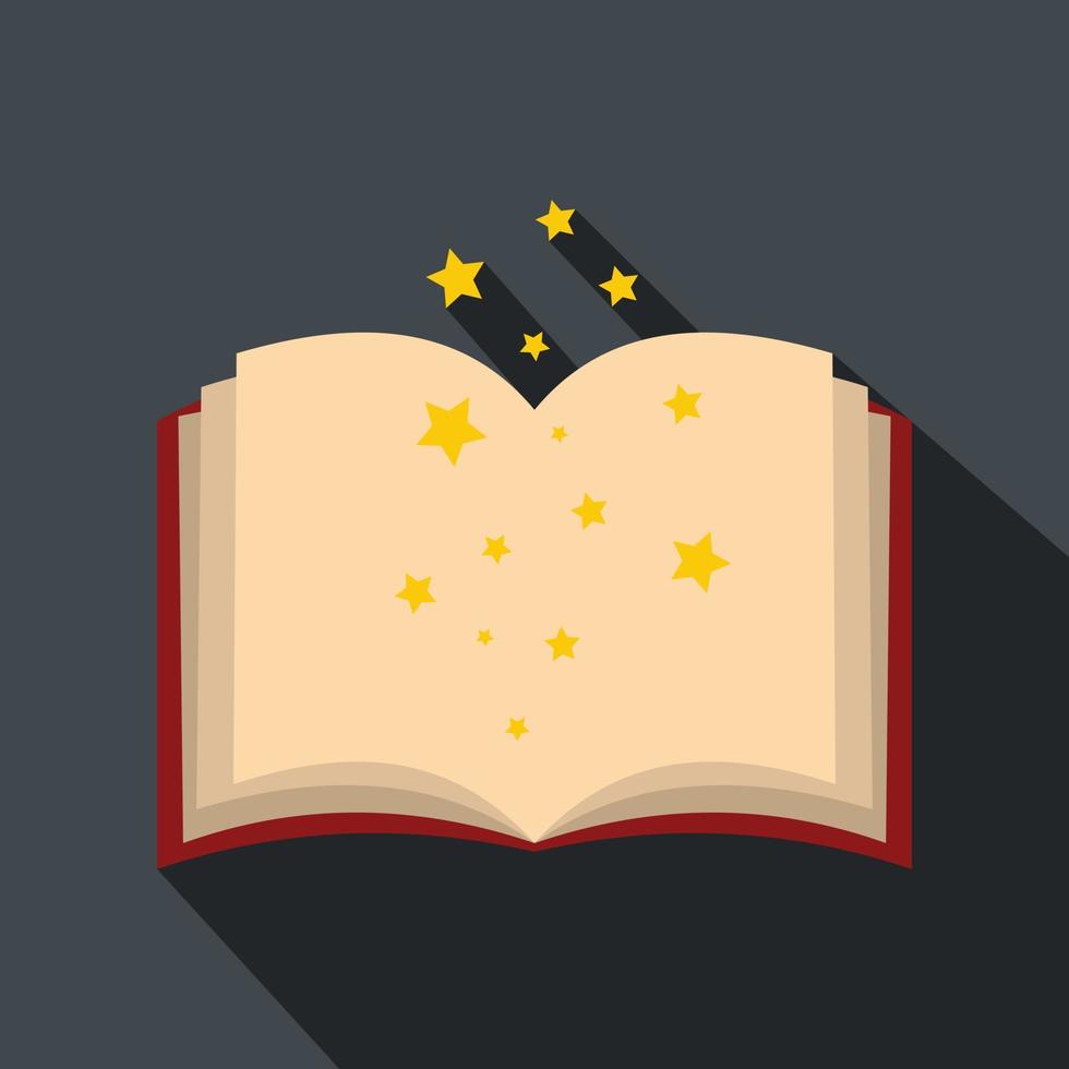 Magic book of spells open flat vector