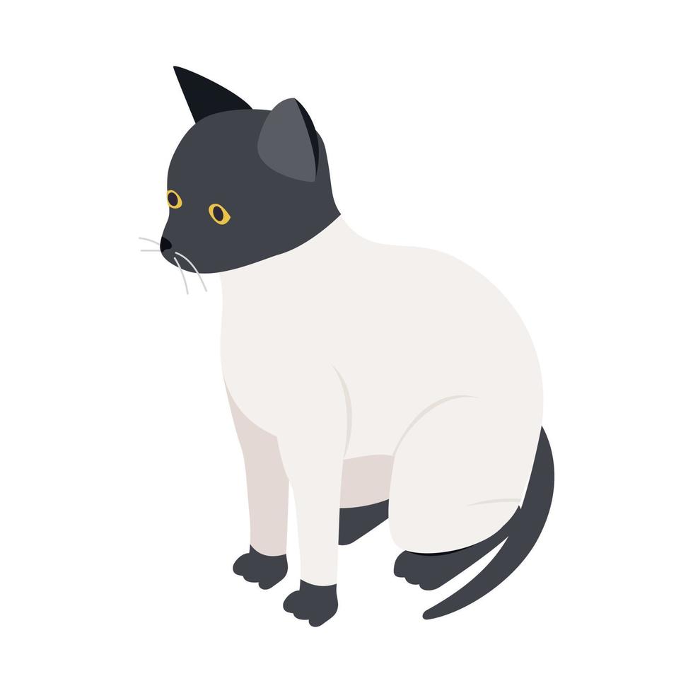 icono de gato ragdoll, estilo 3d isométrico vector