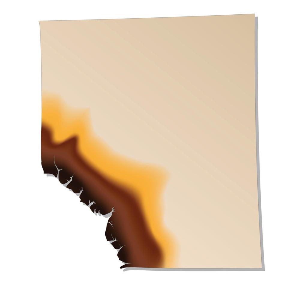 Burned sheet of paper icon vector