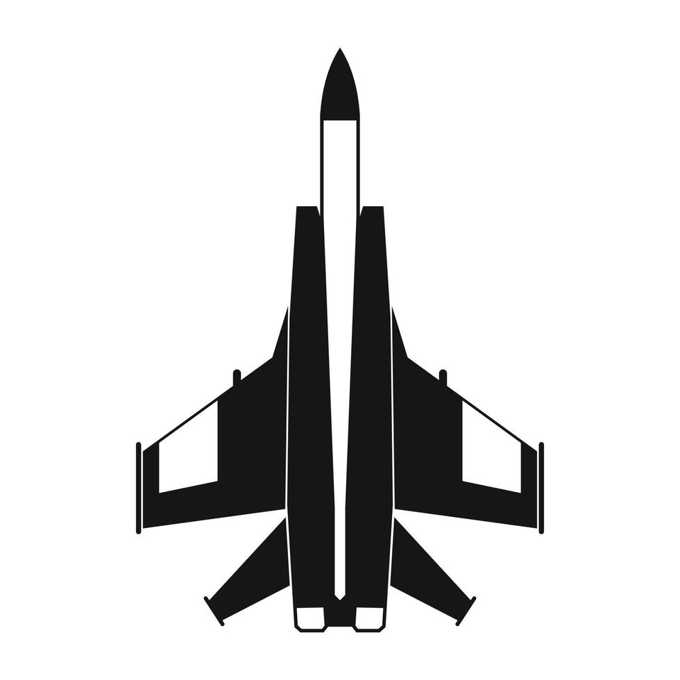Fighter jet icon, simple style vector