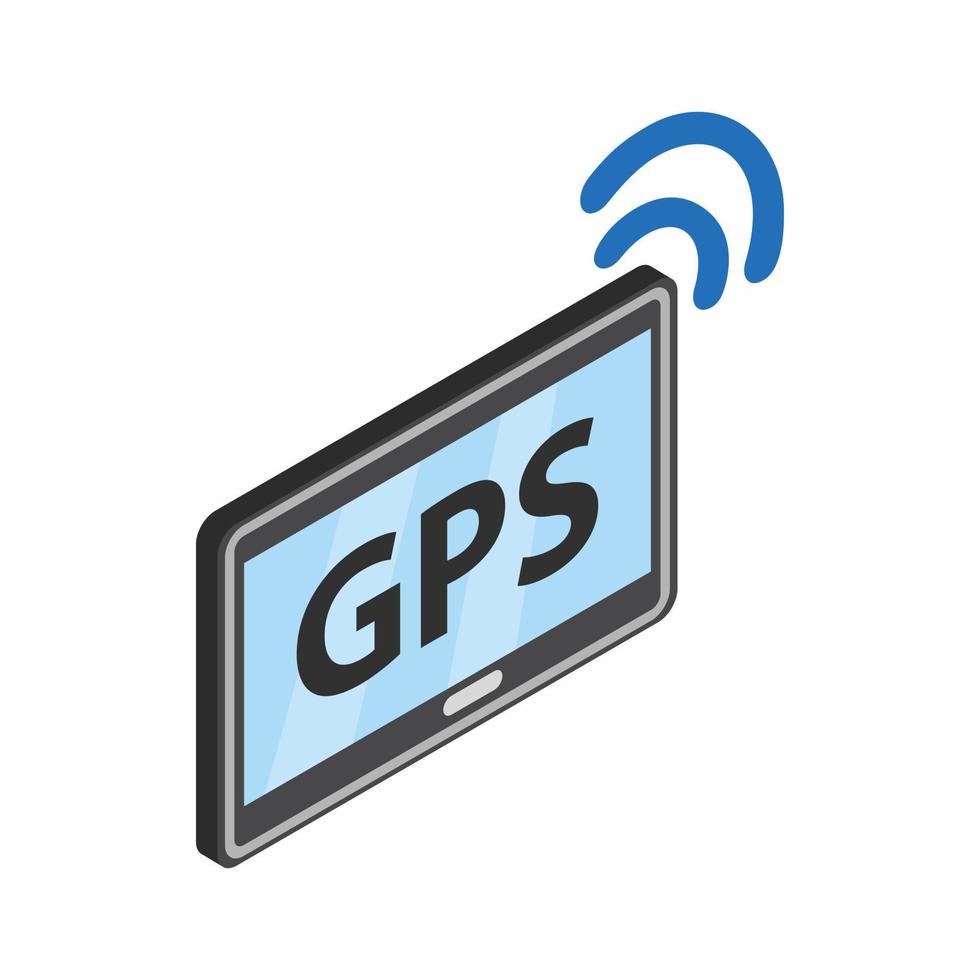 Tablet pc with gps and wi-fi sign icon vector