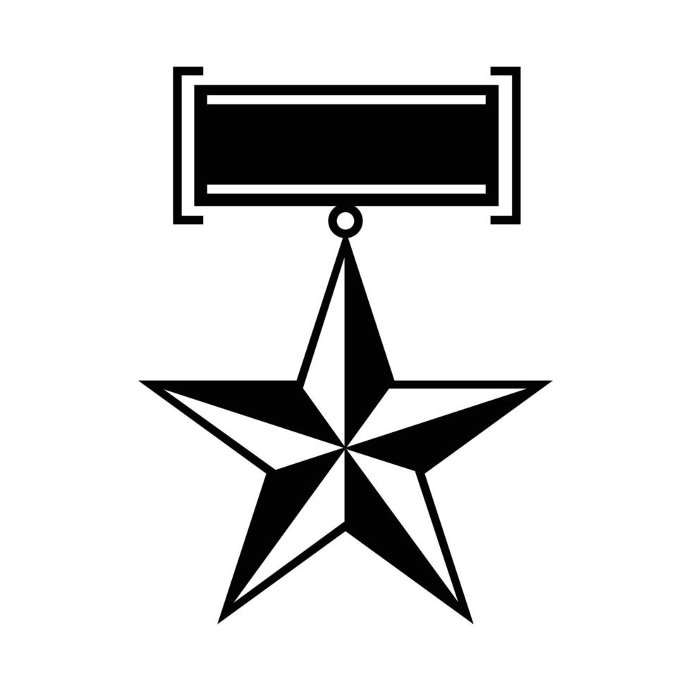 Star second world war medal icon, simple style vector