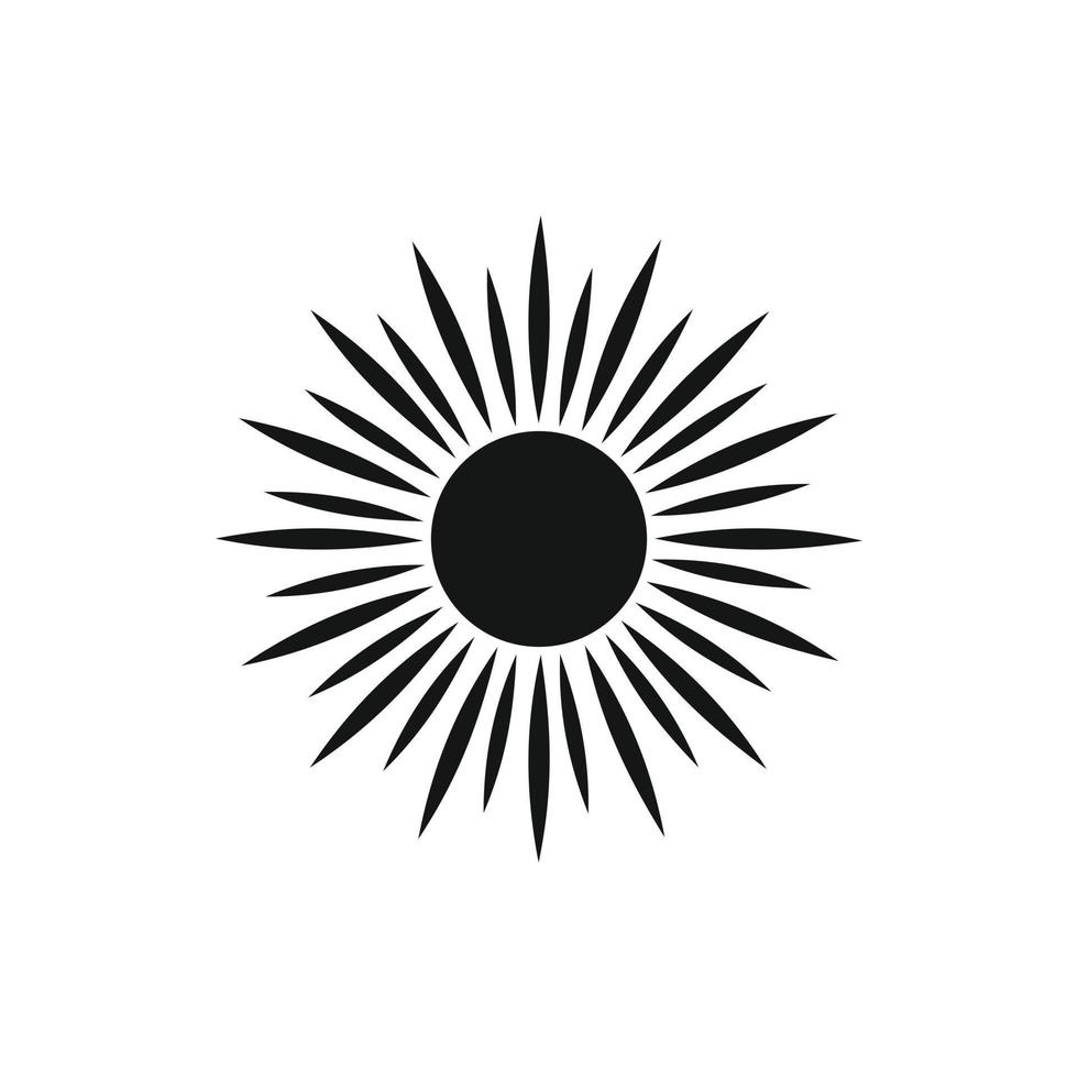 Sun icon, simple style vector