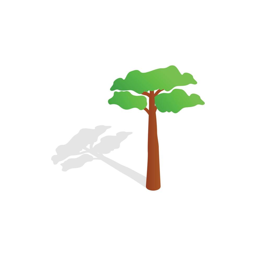 Pine tree icon, isometric 3d style vector