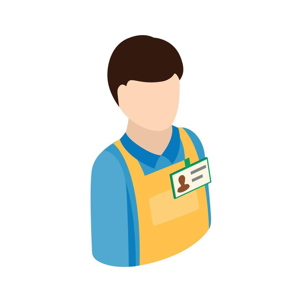 Warehouse worker icon, isometric 3d style vector