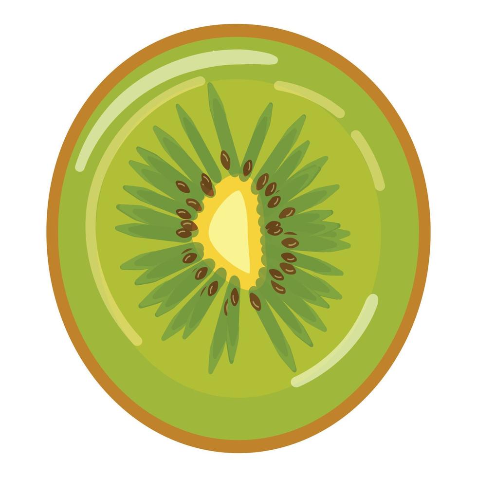 Kiwi top view icon cartoon vector. Juice fruit vector