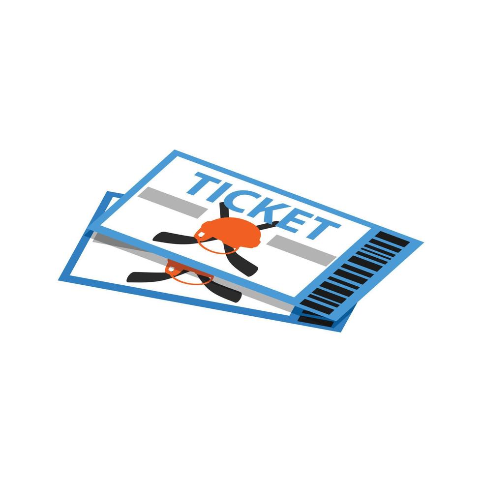 hockey tickets isometric 3d icon vector