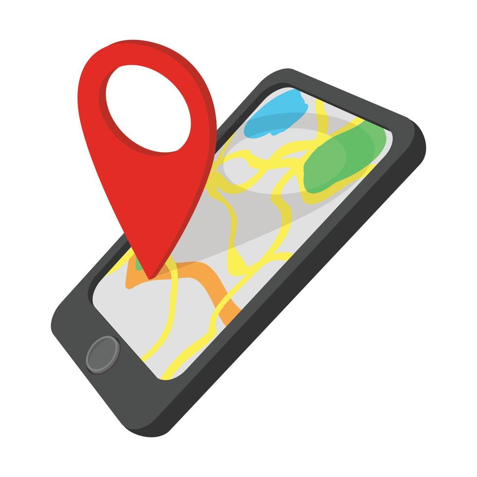 Smartphone with GPS navigator cartoon icon vector