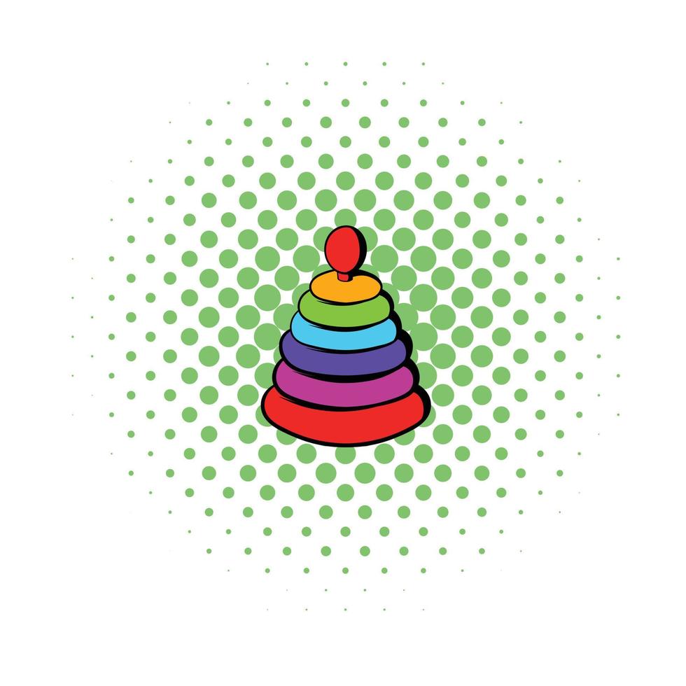 icono de juguete piramidal, estilo comics vector