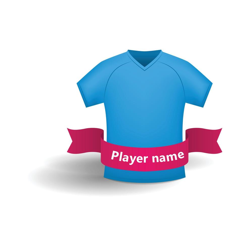 Blue sports shirt icon, cartoon style vector