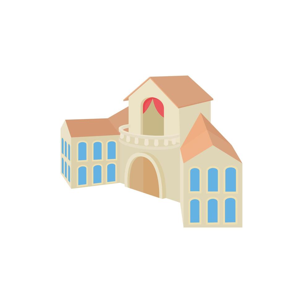 Church building icon, cartoon style vector