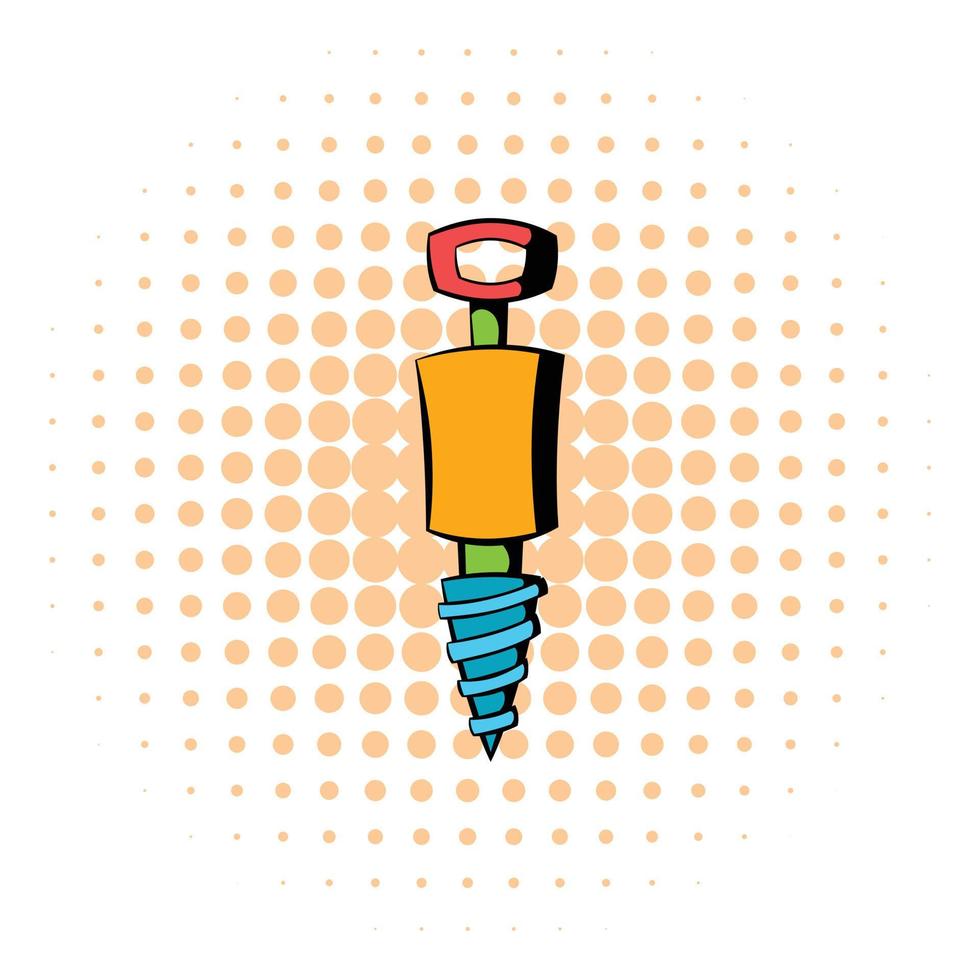 Jackhammer icon, comics style vector