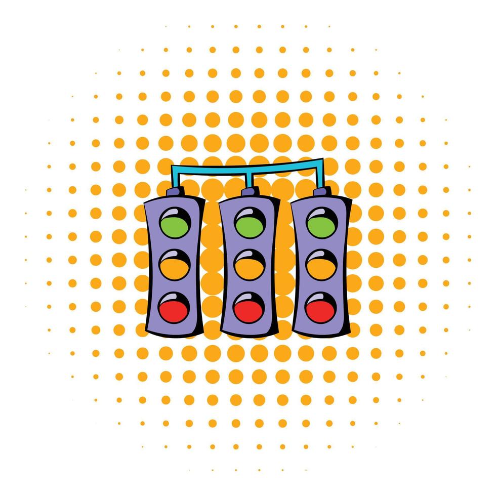 Traffic lights icon, comics style vector