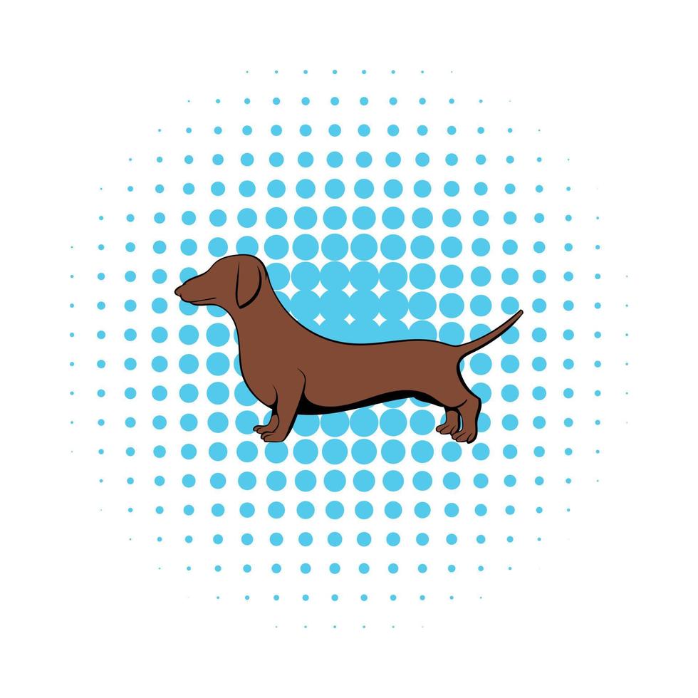 Dachshund icon in comics style vector