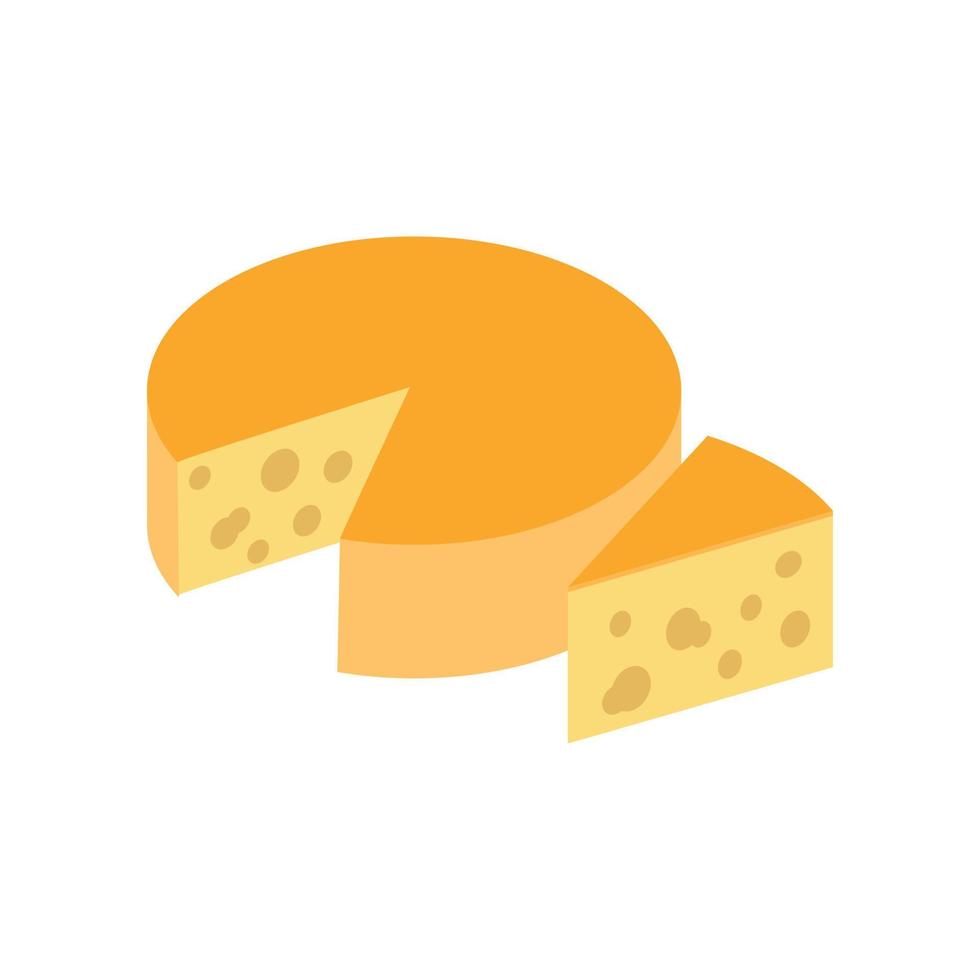 Italian cheese icon, isometric 3d style vector