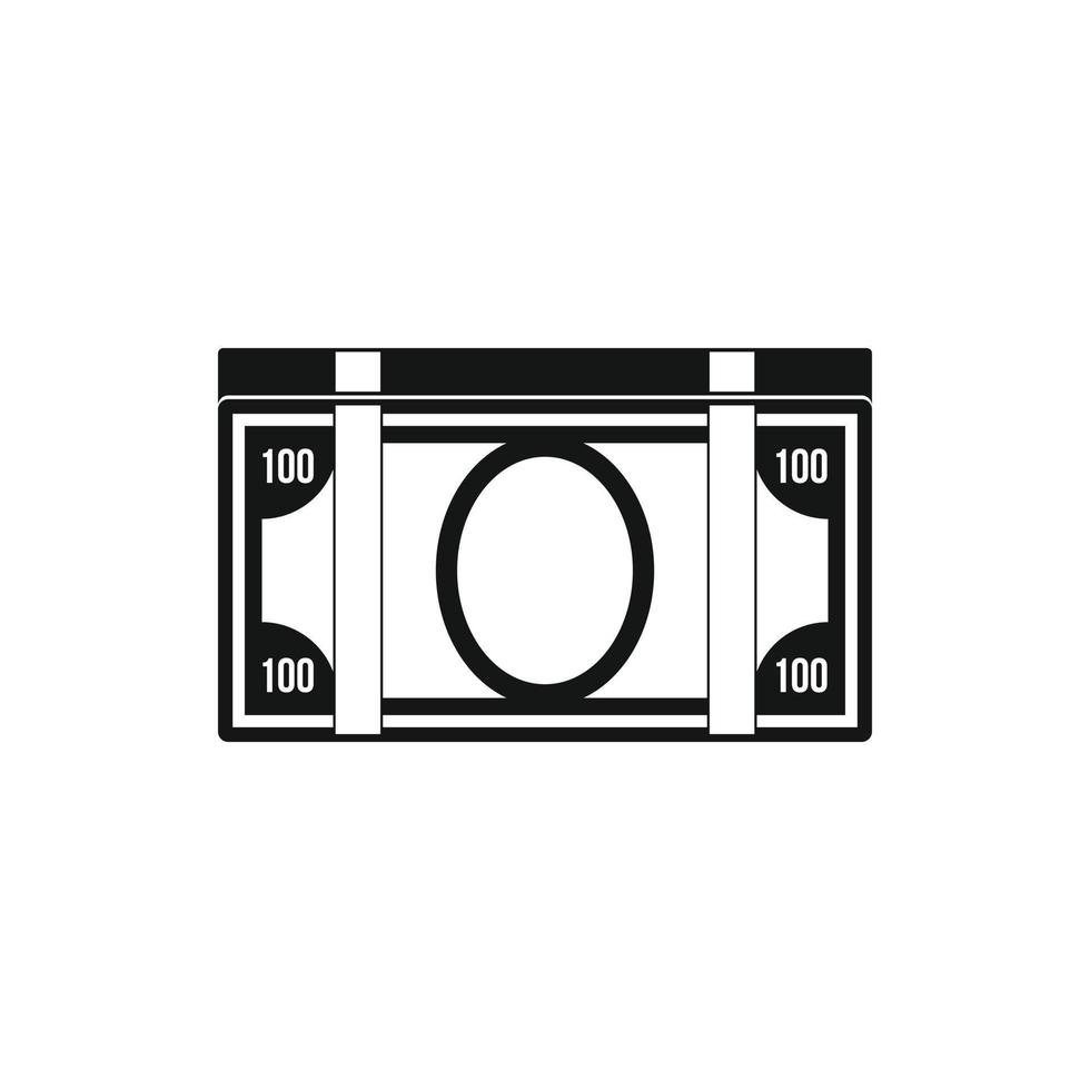 Bundle of dollars icon, simple style vector