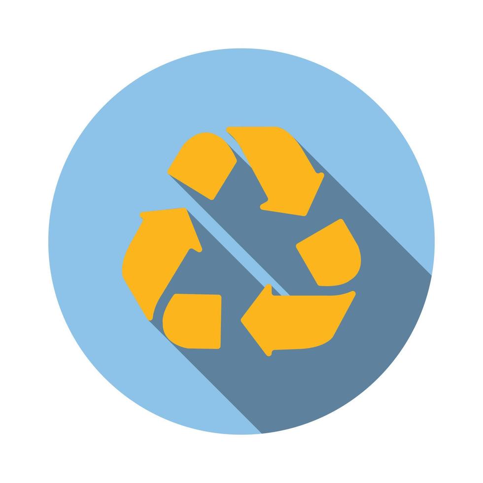 Yellow circular arrows icon, flat style vector