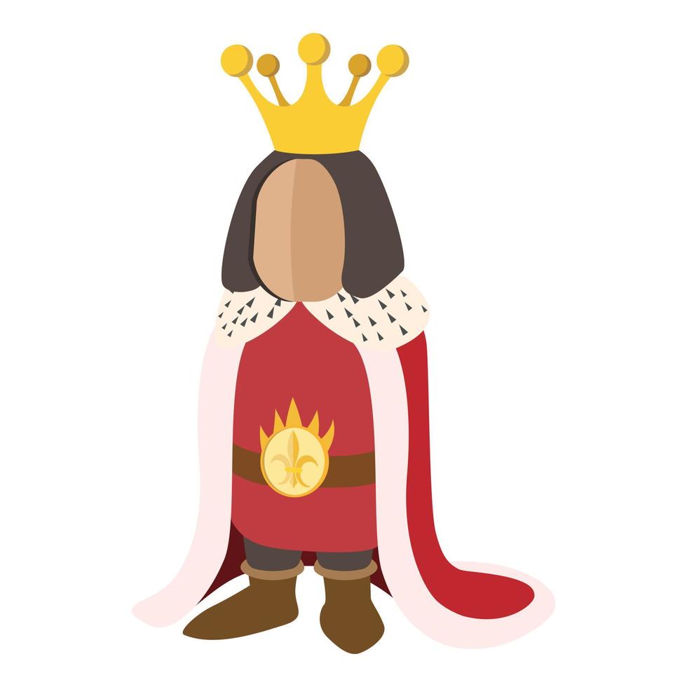 icono de dibujos animados rey medieval vector